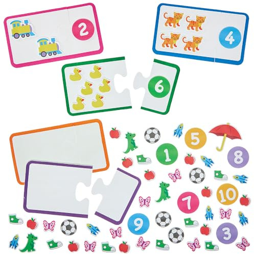 Baker Ross FN449 Learn to Count Puzzle Magnet Kits - Pack of 10, STEM, Science, Maths and Learning Aids for Kids and Schools