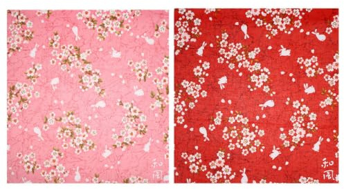 Warmhm Japanisches Bento Kasten Geschirrtücher Blumen Verpackungstuch aus Gewebe 2 Stück Blumiges Einwickeltuch Leicht zu Reinigen und Schnell Trocknend für Büro und Camping