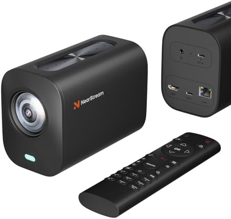 NearStream Telecamera Webcam Streaming, 4K Zoom Ibrido 40X & 8 MEMS Microfoni Integrati Cancellazione del Rumore,Videocamere Web Connessioni USB/HDMI/RJ45,Telecomando Multifunzione,Plug & Play,VM20