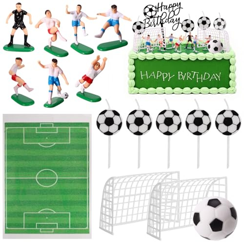 GSrenyu Football Cake Toppers for Boys Men, Soccer Football Cake Decorations for Birthday Sports Theme Celebration Parties Personalised Kids Cupcake Topper
