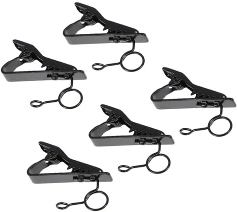 PRETYZOOM 5pcs Iron Mic Lapel Clips for Collar Microphone, Securely Hold Microphone and Prevent Slipping, Suitable for Live Streaming and Interview Use