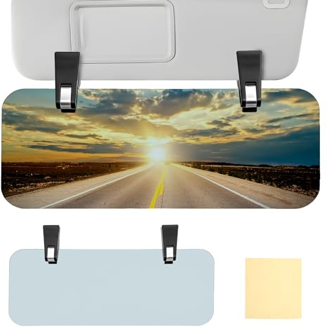 Sun Visor Extender for Car, Adjustable Car Visor Extender Sun Blocker, Universal Visors Extenders Attachment for Cars Visors, Double-Clip, Anti Glare Stray Light