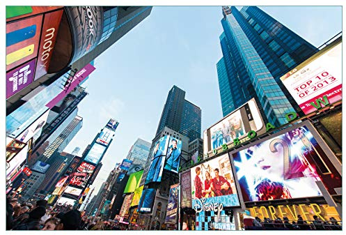 Wallario Küchenrückwand selbstklebend 90 x 60 cm, Motiv: Times Square in New York | Spritzschutz abwischbar & pflegeleicht