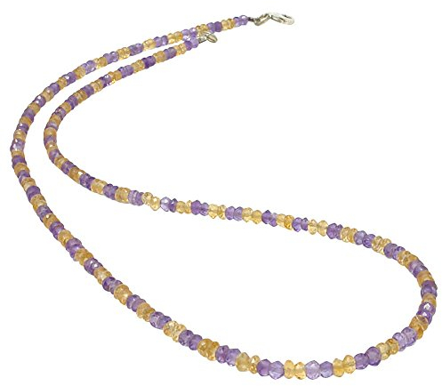 Edelsteinkette Kette Collier aus Amethyst & Citrin & Silber gelb violett Damen
