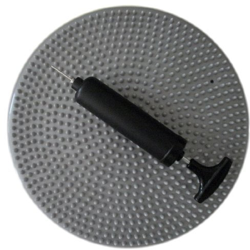 Air Stabilität Wobble Kissen, grau, 35 cm/36 cm Durchmesser, Balance Disc, inklusive Pumpe
