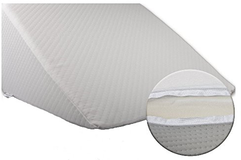 Bella Luna XXL Keilkissen 30x50x60 cm zum ergonomischen Sitzen und Liegen im Bett mit Microfaser Bezug - keilförmiges Schaumstoffkissen für Betten und Wasserbetten