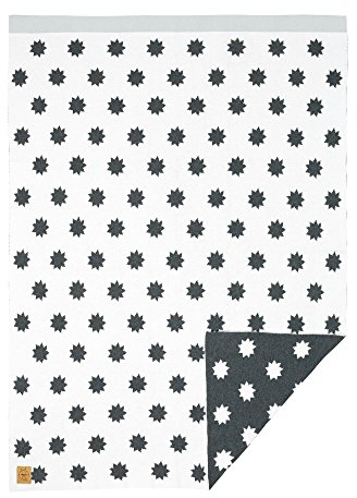 LÄSSIG Baby Kinderdecke Strickdecke weich Bio-Baumwolle GOTS zertifiziert/Baby Blanket Little Chums Stars white