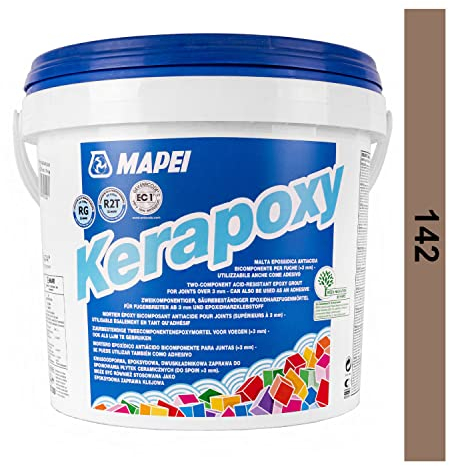 MAPEI Kerapoxy Epoxidharz Fugenmörtel für fliesen 2K 5 kg (Braun Nr 142)