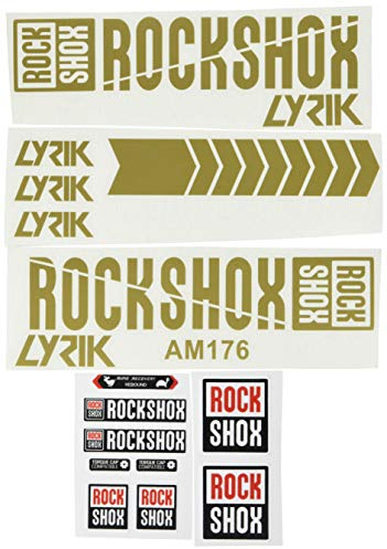 Ecoshirt Aufkleber Fork Rock Shox Lyrik 2018 AM176 Aufkleber Decals Autocollants Adesivi Forcela, Gold