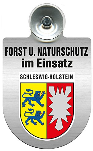 Einsatzschild mit Saugnapf - Forst u. Naturschutz im Einsatz 393813 incl. Regionenwappen nach Wahl Farbe Region Schleswig-Holstein
