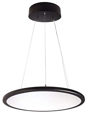 LED Pendelleuchte PANEL, rund, 53,7W, 4000K, 677lm, UGR 19, IP20, schwarz