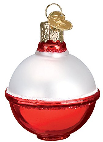 Old World Christmas Fisherman Collection Glass Blown Ornaments for Christmas Tree Fishing Bobber