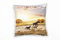 Paul Sinus Art Tiere, braun, blau, Afrika, Safari, Savanne Deko Kissen 40x40cm für Couch Sofa Lounge Zierkissen - Dekoration zum Wohlfühlen