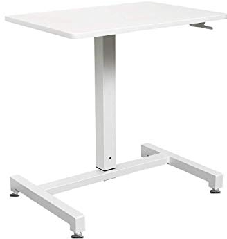YULUKIA 100001 Air Lift Höhenverstellbarer Schreibtisch, Gaming Tisch, Workstation, White, 69cm( L) x 48cm(W)