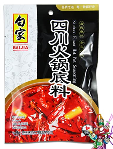 BAIJIA [ 200g ] Feuertopf Gewürze/SZECHUAN Hot Pot Würzpaste/Sichuan Flavor Seasoning + ein kleiner Glücksanhänger gratis