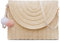Sac à bandoulière en paille pour femme - Sac à main tissé - Enveloppe de plage, Beige/blanc.