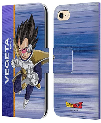 Head Case Designs Officially Licensed Dragon Ball Z Vegeta Saiyan Arc Characters Leather Wallet Case Compatible With Apple iPhone 7/8 / SE 2020 & 2022