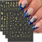 8 Blatt Gold Mond Stern Nagelaufkleber Engelsflügel Nagelsticker Bronzing Gold Nail Sticker Sterne Nagelfolie Selbstklebend Nagel Sticker Nailart Aufkleber Nageldesign Zubehör Nail Art Stickers