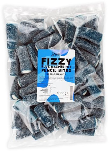 Just Treats Fizzy Blue Raspberry Pencil Bites (1kg Party Bag)