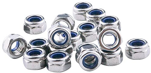 Ecrou M6, Écrous Inox 6mm (10 Pièces), Mehurr Écrous Hexagonaux en Acier Inoxydable A2 304 (DIN 985), Ecrou Frein de Blocage en Nylon, Écrou Autobloquant pour Boulons et Vis