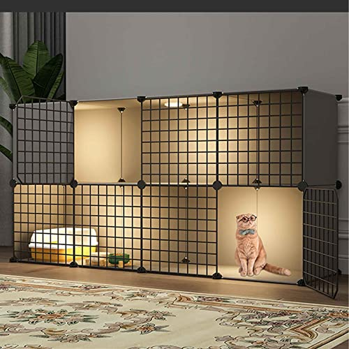 Katzenkäfige für den Innenbereich, Metall + Kunststoff ABS, Kleintierkäfig, Katzenhaus, mehrschichtiger großer Raum, verstärkter Anti-Jailbreak (Farbe: D, Größe: 142 x 47 x 72)