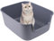 Caja de Arena para Gatos medianos, Lados Profundos y Altos Que sostienen Toda la Arena Bien Oculta en Muebles, Bandeja Antiadherente fácil de Limpiar (Gris M)
