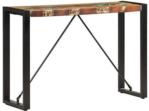 CINDERFUL Konsolentisch 110x35x76 cm Massives Altholz,Rustikaler Konsolentisch aus Altholz mit Industriellem Flair für Flur und Wohnzimmer Wohnzimmer Tische
