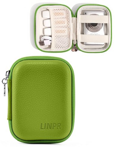 Linpr Digital Camera Case Compatible with CAMKORY/for Kodak PIXPRO/for Lecran/for VAHOIALD/for Canon IXUS 285 HS, Small Travel Cameras Storage Holder for Accessories SD Card (Green)