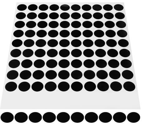 Operitacx Lot de 100 Autocollants Occultants LED Pet 10 Mm Noir Semi-opaque, Réduisant la Luminosité pour Lunettes Intelligentes, Adhésifs Réutilisables Adaptés à Appareils Électroniques