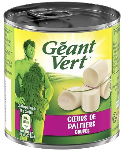 Giant Green Palm Hearts Cups Box 1/4 125g