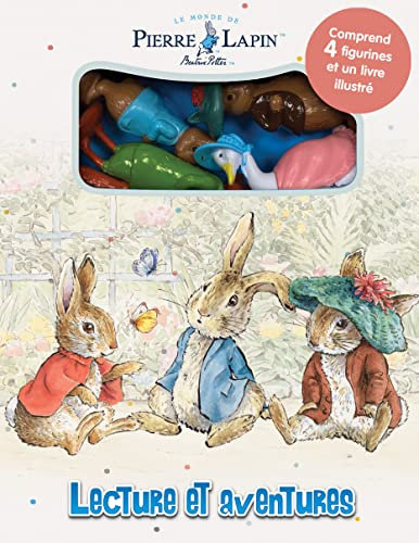 Pierre Lapin / Le Monde de Beatrix Potter Lecture et aventures - Livres d'activités pour enfants, livre illustré de 12 pages, 4 figurines