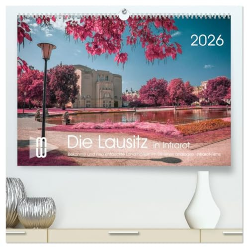 Die Lausitz durch den Infrarotfilter (hochwertiger Premium Wandkalender 2026 DIN A2 quer), Kunstdruck in Hochglanz: Die Lausitzer Landmarken im Stil eines Infrarotfilm (CALVENDO Natur)
