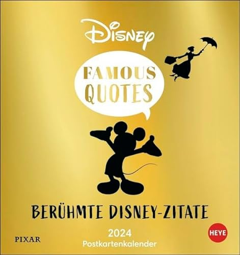Disney Typo Zitate Postkartenkalender 2024. Berühmte Sprüche aus der Disney-Welt. Kleiner Kalender 2024 für den Schreibtisch. Weisheiten von Mickey und Co. zum Sammeln und Verschicken.