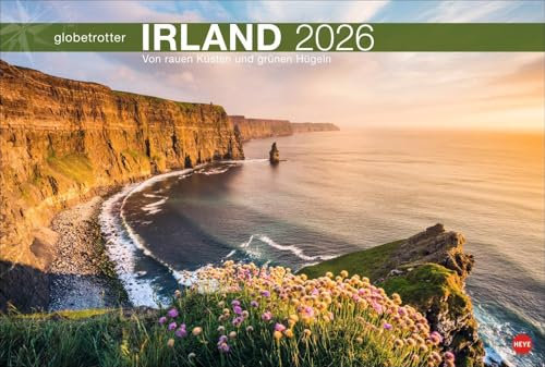 Irland Globetrotter Kalender 2026 - Von rauen Küsten und grünen Hügeln: Wandkalender XL mit Fotos der beeindruckenden irischen Landschaften. Kalender ... (Globetrotter Reisekalender Heye)