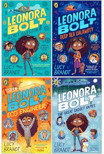 Leonora Bolt Secret Inventor Series 4 Books Collection Set By Lucy Brandt (Secret Inventor, Deep Sea Calamity, Eco Engineer & The Great Gadget Games)