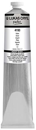 LUKAS CRYL pastos Peinture acrylique de qualité professionnelle Argenté 200 ml