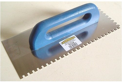 Schweizer Glättekelle 320x130mm Aufziehplatte Aufziehglätter Glättkelle Glätter (Zahnung: 6 mm)