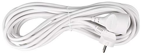 EXPERT LINE -Extentions d'alimentation, Enrouleurs de câbles électriques - Prolongateur électrique avec terre 10m,rallonge électrique avec terre 10m - 16A / 3G1.5mm² - Blanc- Utilisation en intérieur