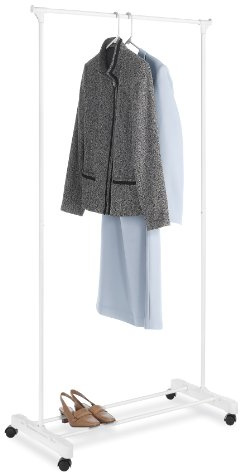 Whitmor Portant à vêtements roulant, blanc, rangement
