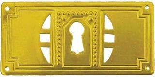 Antikhof Möbelbeschlag Jugendstil Messing geprägt,Größe:4,0 x 8,5 cm,Bestellnummer: JML 42, Messing-Natur