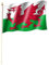 Stockflagge/Stockfahne WALES Flagge/Fahne ca. 30 x 45 cm mit ca. 60cm Stab/Stock