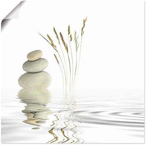 ARTland Wanddeko Poster & Kunstdrucke Wandposter 70x70 cm Zen Asien Asiatisch Wellness Spa Entspannung Natur Steine See T5VB