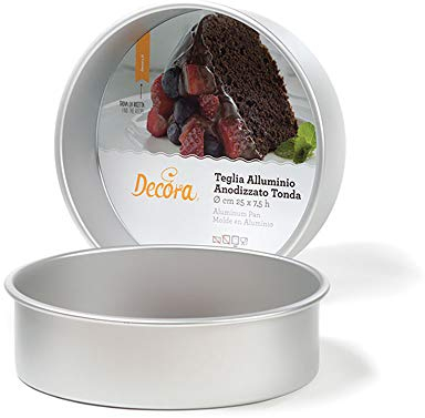 DECORA, 0062625 Bandeja Profesional Redonda Ø 35 x 7,5 cm de altura, de Aluminio Anodizado, Sin Puntos de Soldadura, Diseño Profesional
