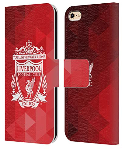 Head Case Designs Officially Licensed Liverpool Football Club Red Geometric 2 Crest 1 Leather Wallet Case Compatible With Apple iPhone 6 / iPhone 6s