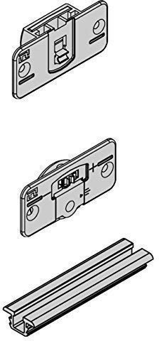Gedotec Möbel-Schiebetürbeschlag Set für Holz-Schiebetüren | Schiebetürsystem Komplett Set | Aluminium silber eloxiert | Tragkraft 20 kg | Länge 2000 mm | 1 Garnitur mit Laufschiene & Laufwerk