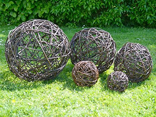 Weidenkugel 20 cm - Garten Deko Kugel aus Weide Natur Dekoration Weidenball Weidengeflecht - Handmade in EU -