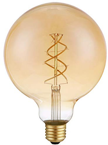 Globe LED-Filament-Birne dimmbar E27 4 Watt Doppelwendel 1.800 K extra-warmweiß 250lm G125 LED-Leuchtmittel Dekolampe Vintage Retro