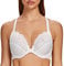 MELENECA Women's Front Fastening Racerback Plus Size Stretch Lace Underwire Unlined Bras White 40D