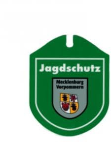 Kunstoff Einsatzschild Autoschild für Windschutzscheibe - Jagdschutz - 308194 - incl. Wappen Farbe Region Mecklenburg-Vorpommern
