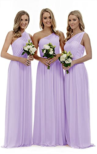 Lecureler Long One Shoulder Prom Bridesmaid Dress Lilac Size 8